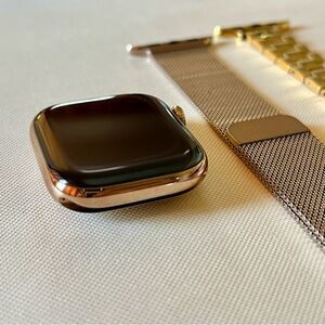 apple watch series 10 gold titanium 42mm gps + cellular milanese loop